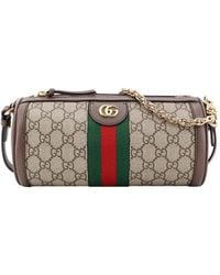 Gucci - Gg Supreme Fabric Shoulder Bag With Iconic Web Detail - Lyst