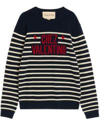 Valentino - Chez Wool Striped Sweater - Lyst