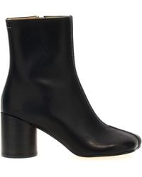 MM6 by Maison Martin Margiela - Stitch-Out Leather Ankle Boots - Lyst