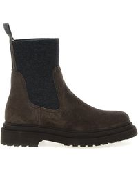 Brunello Cucinelli - Monile Ankle Boots Stivali E Stivaletti Marrone-Donna - Lyst