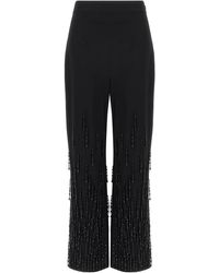 Alberta Ferretti - Beaded Pantaloni Nero-Donna - Lyst