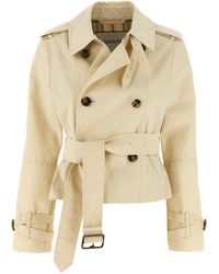 Burberry - Short Trench Coat Trench E Impermeabili Bianco-Donna - Lyst
