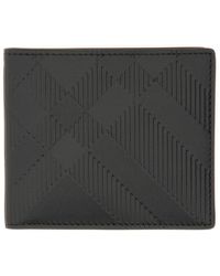 Burberry - Embossed Check Wallet-Uomo - Lyst