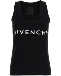 Givenchy - Logo Print Tank Top Top Bianco/Nero - Lyst
