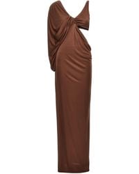 Atlein - Draped Dress Dresses Brown - Lyst