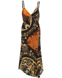 Marine Serre - Printed Silk Midi Dress - Lyst