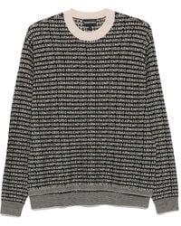 Emporio Armani - Logo-Print Wool Sweater - Lyst
