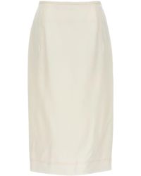 N°21 - Silk Longuette Skirt Gonne Bianco - Lyst