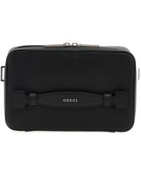 Gucci - Logo Leather Shoulder Strap - Lyst