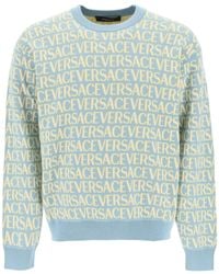 Versace - Pullover Monogram In Cotone - Lyst