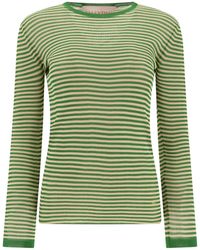 Valentino - Silk Crewneck T-Shirt T-Shirts Verde-Donna - Lyst