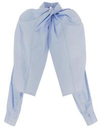 【送料&関税込】Stella McCartney Light Blue Poplin Top Stella McCartney Poplin Top in Blue | Lyst