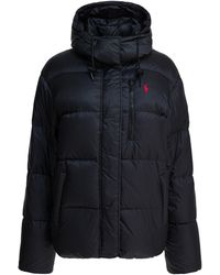 Polo Ralph Lauren - Down Jacket With Logo Jackets And Coats Nero-Donna - Lyst