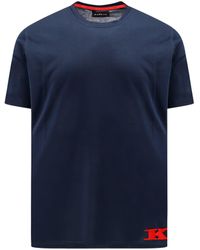 Kiton - T-shirt in cotone con logo floccato - Lyst