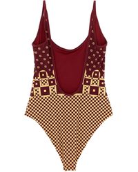 Fendi Logo One-piece Swimsuit in Black | Lyst