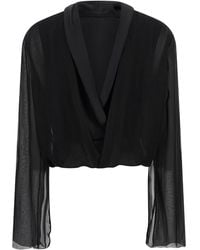 Alberta Ferretti - Reversible Silk Chiffon Shirt With Unique Crossed Closure - Lyst