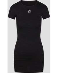Marine Serre - Organic Cotton Rib T-Shirt Dress - Lyst