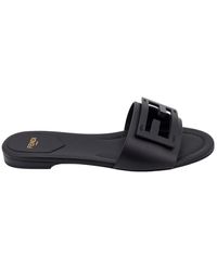 Fendi - Ff Leather Sandal - Lyst