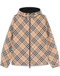 Burberry - Giacca Con Zip Stampa Check-Uomo - Lyst