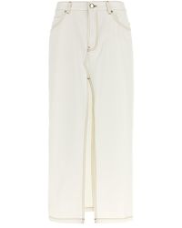 Pinko - Maxi Slit Skirt Gonne Bianco - Lyst