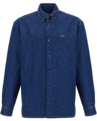 A.P.C. - Mathias Camicie Blu-Uomo - Lyst