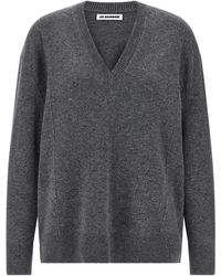 Jil Sander - Cashmere Sweater Maglioni Grigio-Donna - Lyst
