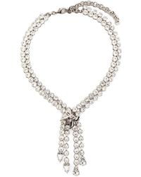 Alessandra Rich - Bow Crystals Necklace - Lyst