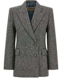 Valentino Garavani - Double-Breasted Blazer Blazers Grigio-Donna - Lyst