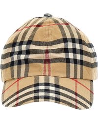 Burberry - Check Cap Cappelli Multicolor - Lyst