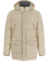 Brunello Cucinelli - Knit Insert Down Jacket - Lyst