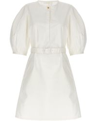 Chloé - Belt Dress At The Waist Abiti Bianco - Lyst