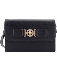 Versace - Leather Shoulder Bag With Frontal Iconic Medusa - Lyst