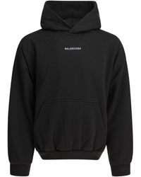 Balenciaga - Faded Cotton Medium Fit Hoodie-Uomo - Lyst
