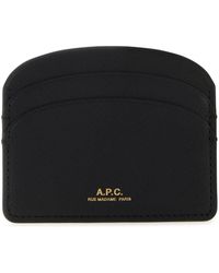 A.P.C. - Demi Lune Hammered Leather Cardholder - Lyst