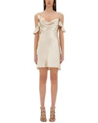 Self-Portrait - Mini Dress With Floral Appliqués - Lyst