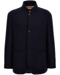 Brunello Cucinelli - Single-Breasted Cashmere Jacket Giacche Blu - Lyst