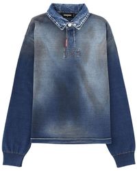 DSquared² - Polo Shirt With Denim Effect - Lyst