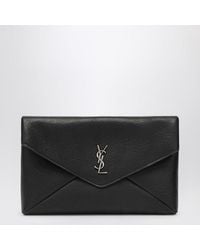 Saint Laurent - Cassandre Large Envelope Clutch Bag With Logo - Lyst