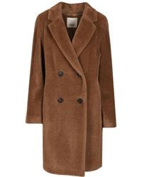 Max Mara - Wool And Alpaca Midi Coat Coats Marrone-Donna - Lyst