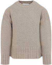 Jil Sander - Sand Stone Cashmere Long Sleeves Cn Sweater - Lyst