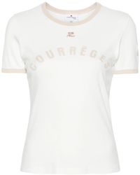 Courreges - T-shirt con bordo a contrasto - Lyst