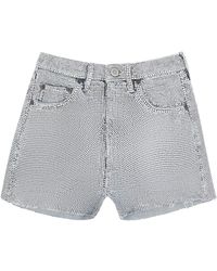 Maison Margiela - Shorts In Rhinestone Studded Denim - Lyst