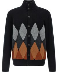 Ballantyne - Cardigan Argyle Maglioni Nero-Uomo - Lyst