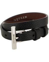 McQueen - T Bracelet Gioielli Nero-Uomo - Lyst