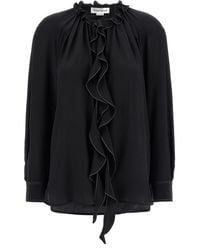 Victoria Beckham - 'Ruffle' Blouse - Lyst