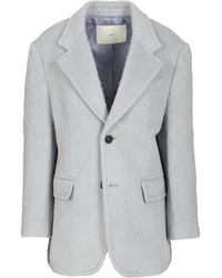DUNST - Wool And Alpaca Blend Blazer Jackets Light Blue - Lyst