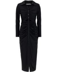 Self-Portrait - Jersey Cut Out Midi Abiti Nero-Donna - Lyst