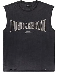 Purple Brand - Cotton Tank Top With Printed Logo On The Front - Lyst