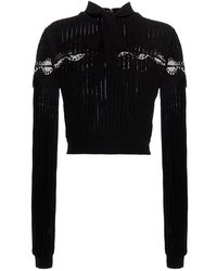 Elie Saab - Bow Lace Sweater Top Tops - Lyst