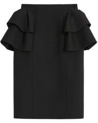 Valentino - Wool And Silk Midi Skirt - Lyst